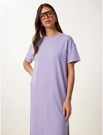 Robe t-shirt midi en coton à col rond istanbul
