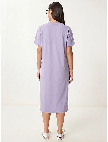 Robe t-shirt midi en coton à col rond istanbul