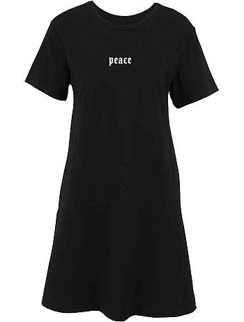Robe t-shirt motif/style mains peace - miss tee