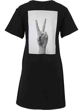 Robe t-shirt motif/style mains peace - miss tee