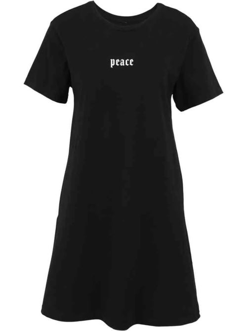 Robe t-shirt motif/style mains peace - miss tee - Kiabi