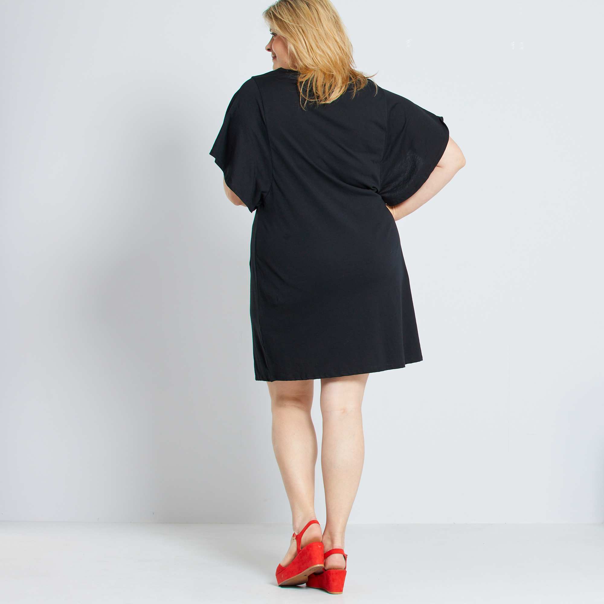 Robe tshirt Grande taille femme noir Kiabi 5,00€