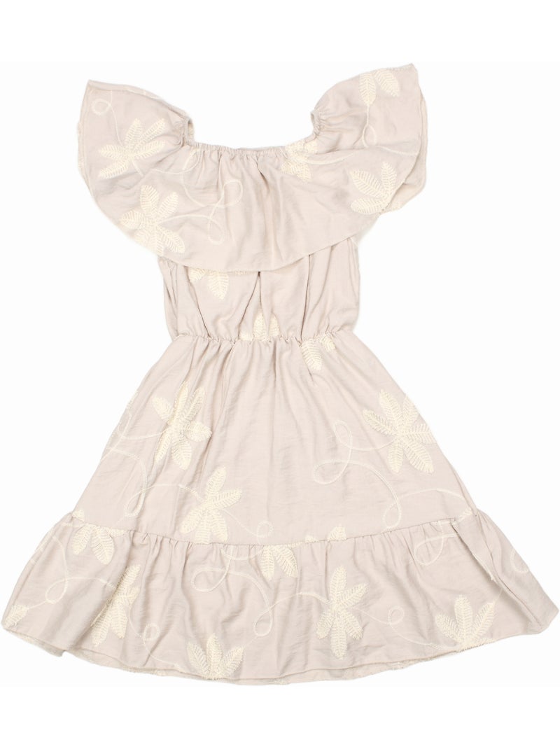 Robe taille élastique - Kids Star Crème - Kiabi