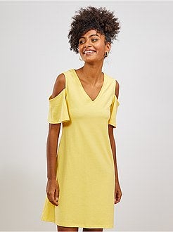 Robe tee-shirt épaules dénudées - Kiabi