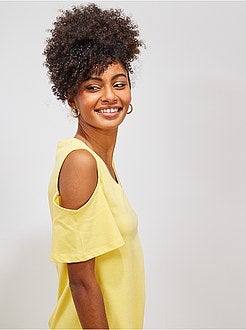 Robe tee-shirt épaules dénudées - Kiabi