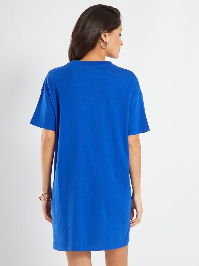 Robe tee-shirt large bleu - Kiabi