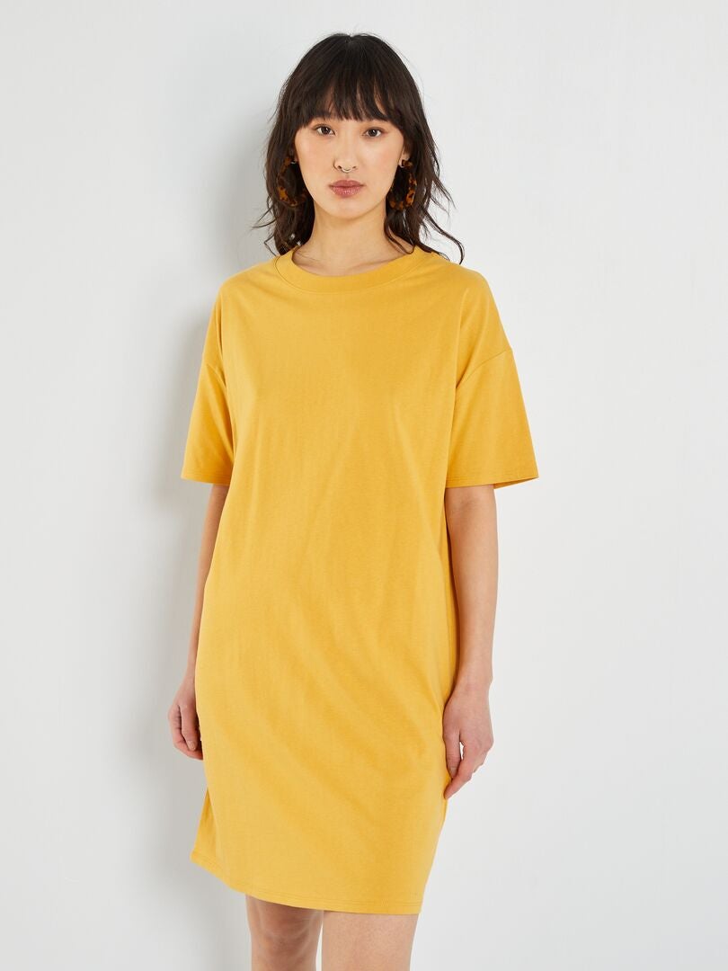 Robe tee-shirt large Jaune moutarde - Kiabi