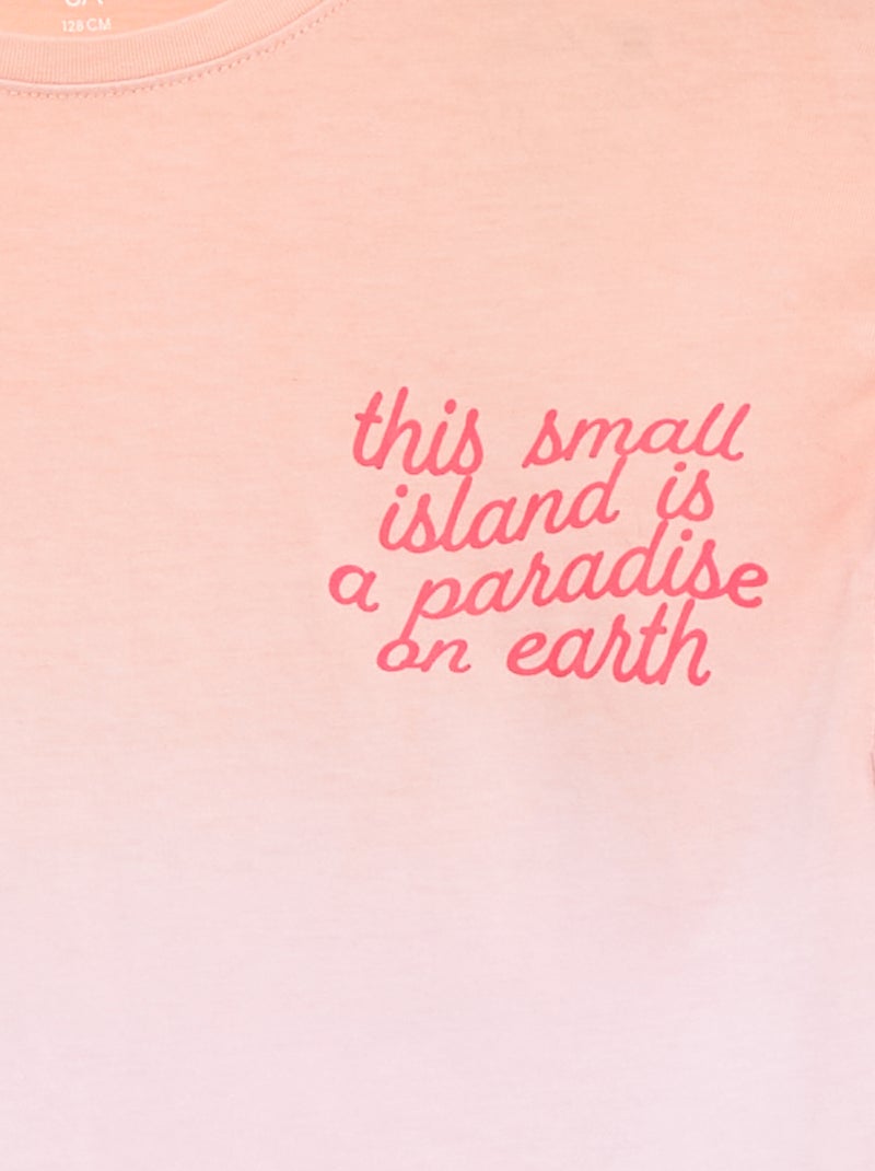 Robe tee-shirt tie and dye avec manches volantées Orange - Kiabi