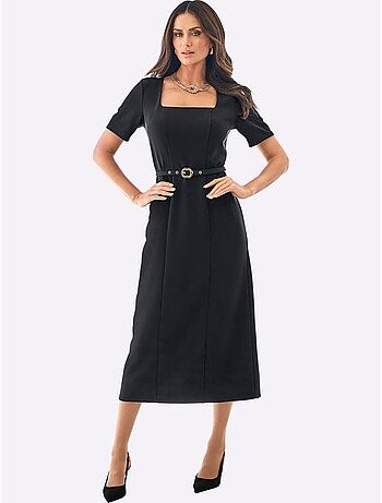Robe tissée avec ceinture à boucle décorative - taille standard - helline