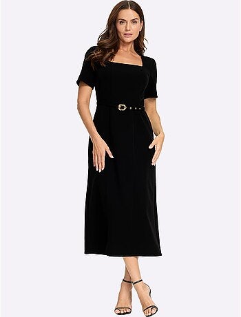 Robe tissée avec ceinture à boucle décorative - taille standard - helline