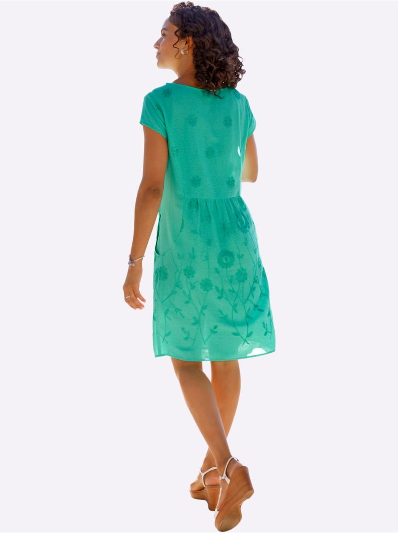Robe tissée coupe affinante - taille standard - witt Bleu Vert - Kiabi