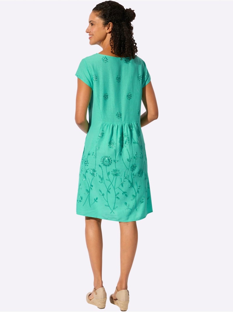 Robe tissée coupe affinante - taille standard - witt Bleu Vert - Kiabi