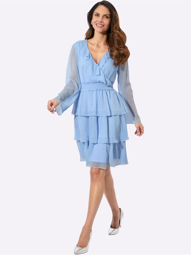 Robe Tissée En Polyester Recyclé - Taille Standard - Witt Bleu ciel - Kiabi