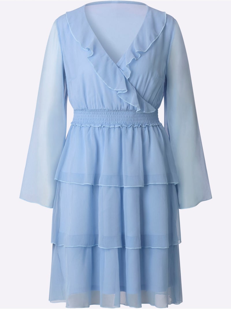 Robe Tissée En Polyester Recyclé - Taille Standard - Witt Bleu ciel - Kiabi
