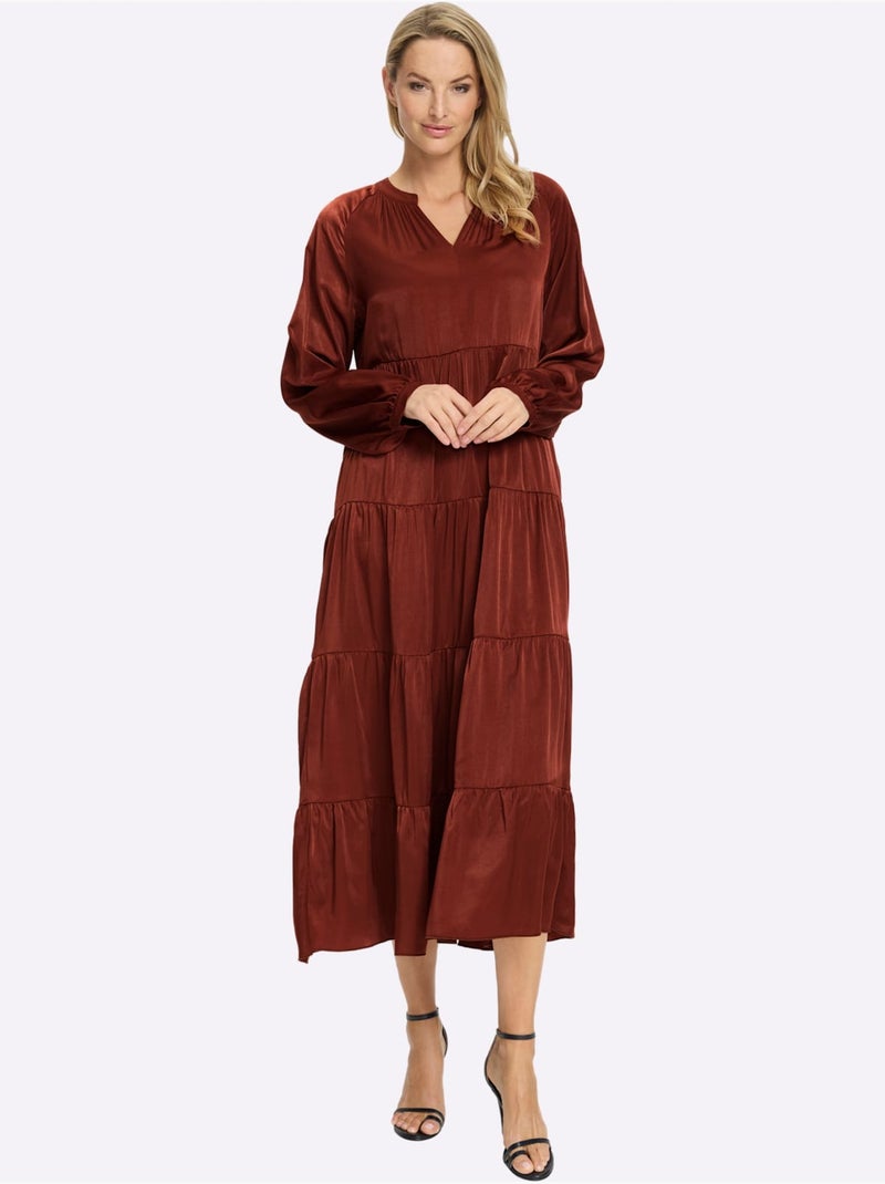 Robe Tissée Qualité Tissée - Taille Standard - Helline Marron - Kiabi