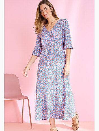Robe tissu crêpe imprimé tulipes - Damart