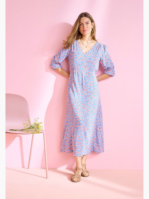Robe tissu crêpe imprimé tulipes - Damart - Kiabi