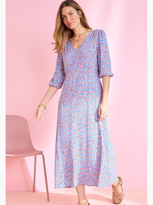 Robe tissu crêpe imprimé tulipes - Damart - Kiabi