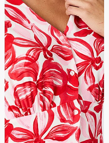 Robe tissu crêpe manches papillon - Damart