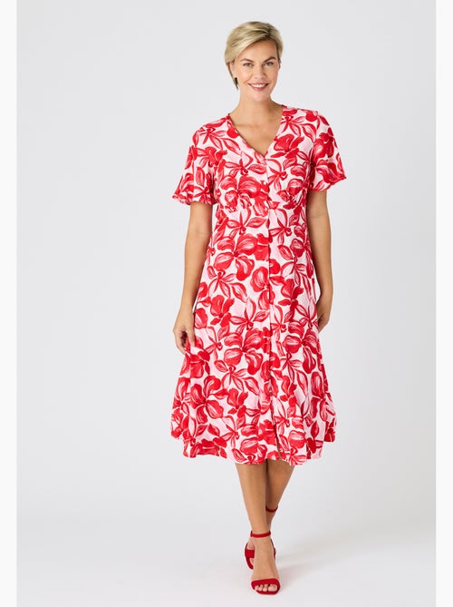 Robe tissu crêpe manches papillon - Damart - Kiabi