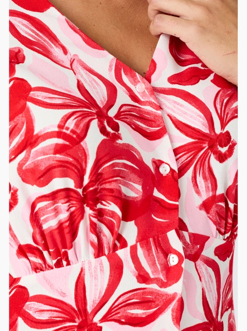 Robe tissu crêpe manches papillon - Damart - Kiabi