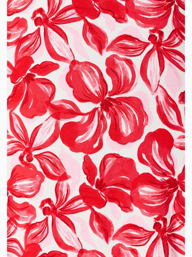 Robe tissu crêpe manches papillon - Damart Rouge - Kiabi