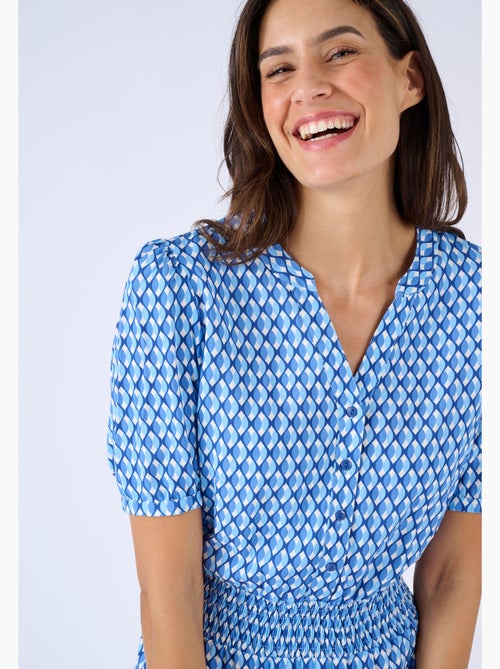 Robe tissu fluide à smocks - Damart - Kiabi