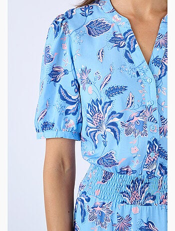 Robe tissu fluide à smocks - Damart