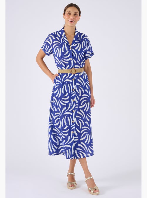 Robe tissu gaufré + ceinture - Damart - Kiabi