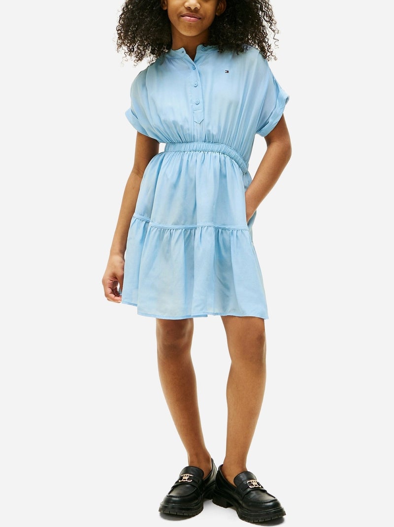 Robe Tommy jeans Short sleeve tiered Bleu - Kiabi