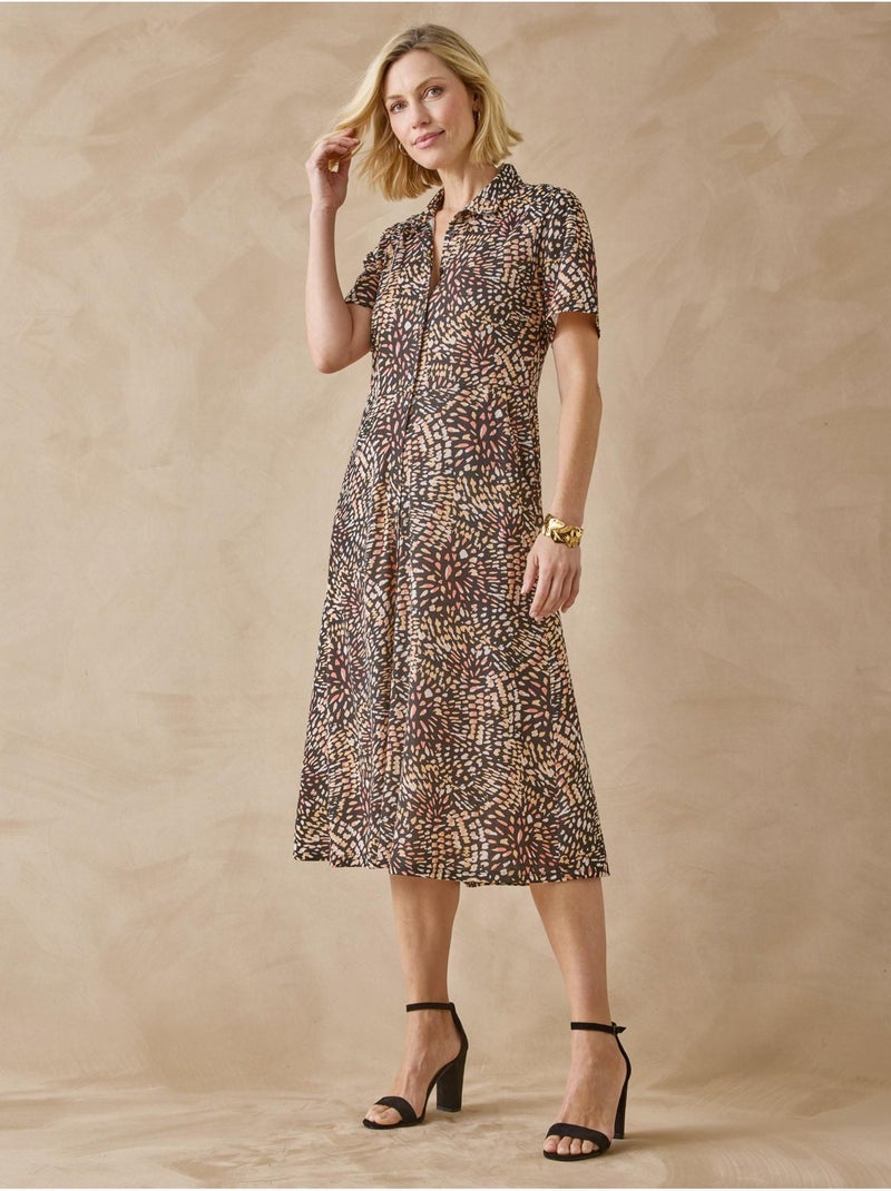 Robe toute boutonnée en maille - DAXON Saumon - Kiabi