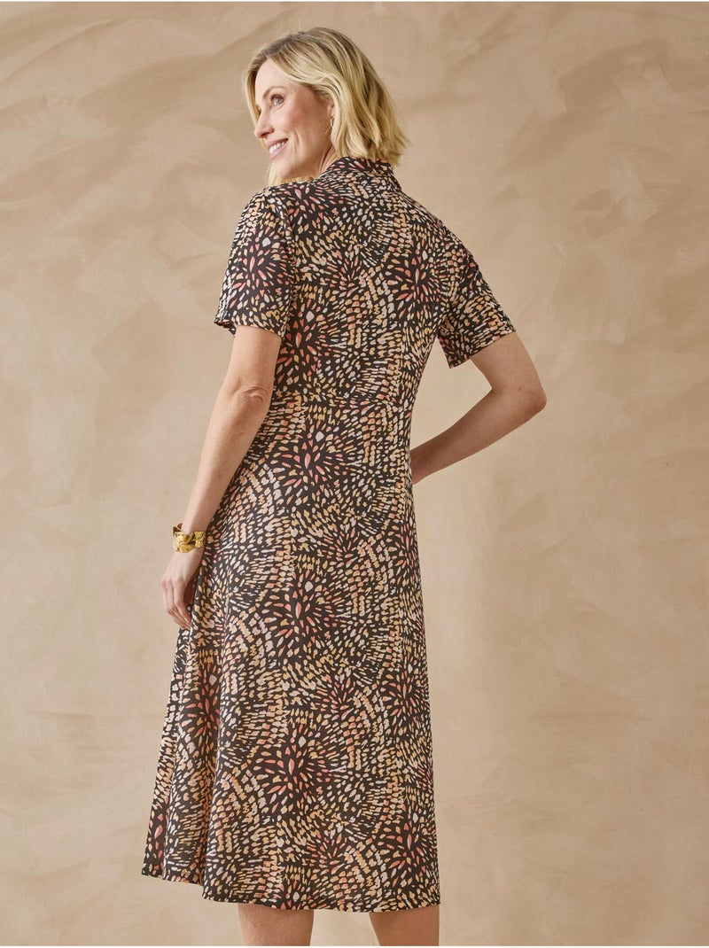 Robe toute boutonnée en maille - DAXON Saumon - Kiabi