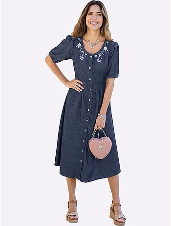 Robe traditionnelle qualité jean estivale - taille standard - moda vilona