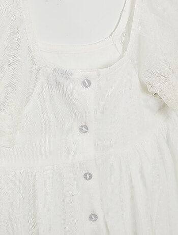 Robe trapèze en tulle plumetis