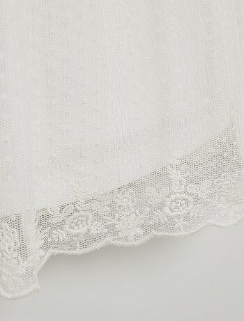 Robe trapèze en tulle plumetis