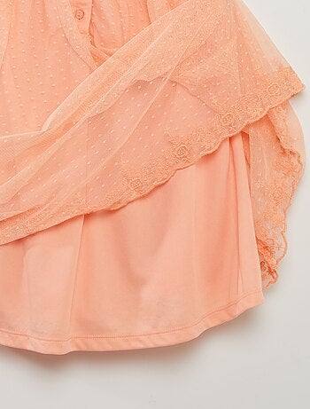 Robe trapèze en tulle plumetis