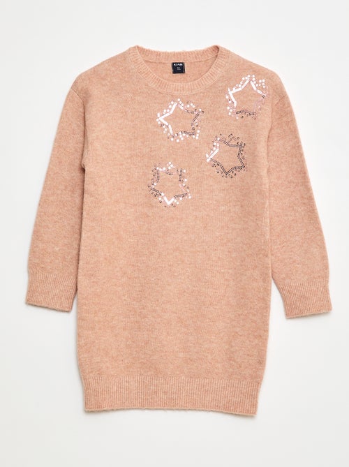 Robe tricot avec étoiles en sequins - Kiabi