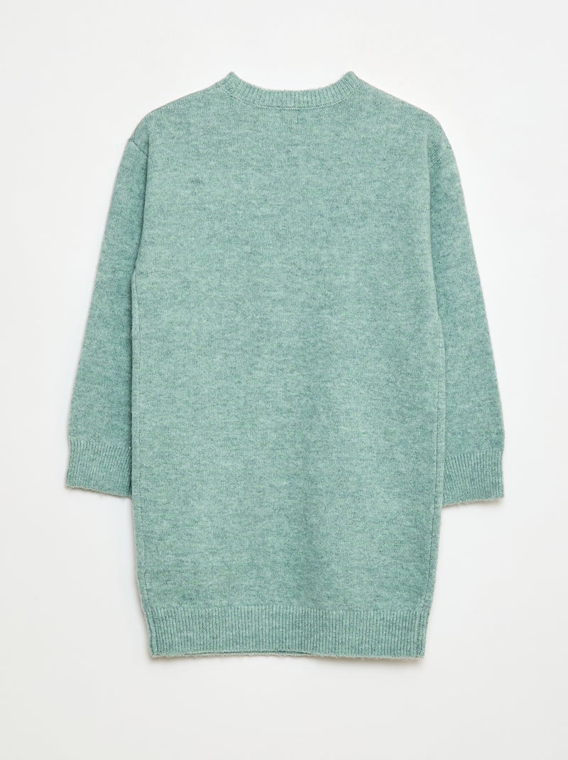 Robe tricot avec étoiles en sequins Vert - Kiabi