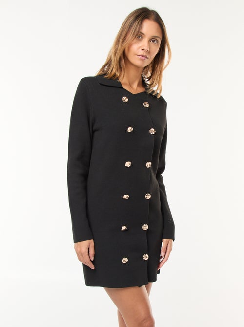 Robe tricot ottoman double boutonnage - Kiabi