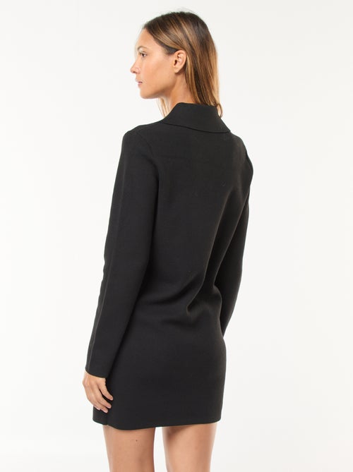 Robe tricot ottoman double boutonnage - Kiabi