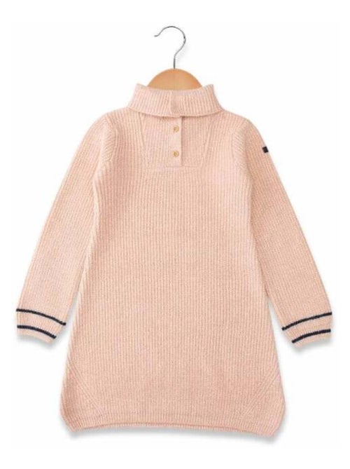 Robe tricot rose manches longues Fille - Kiabi