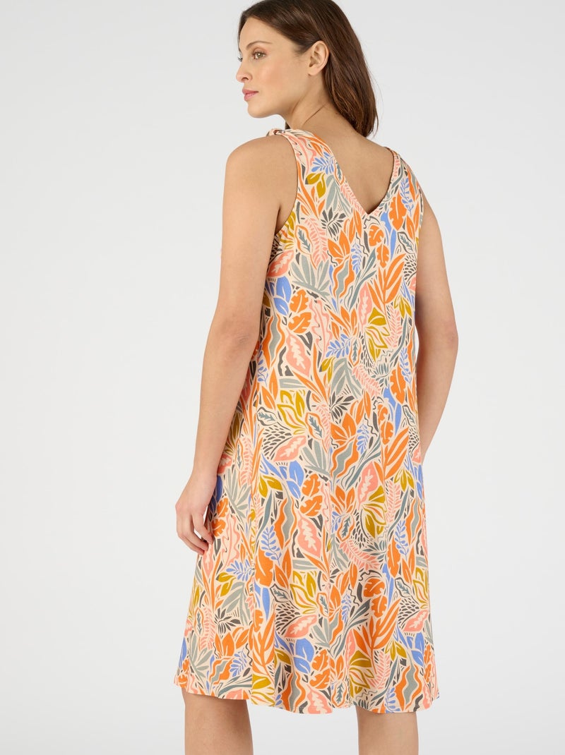 Robe tropicale maille stretch - Damart Beige - Kiabi