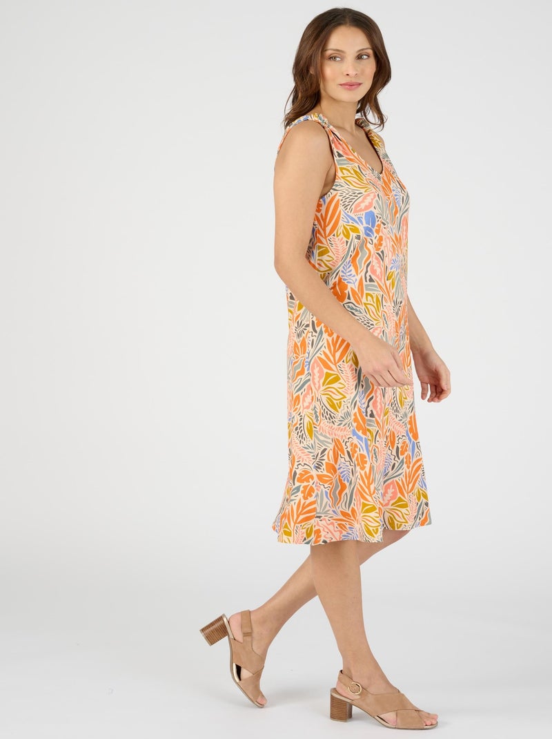 Robe tropicale maille stretch - Damart Beige - Kiabi