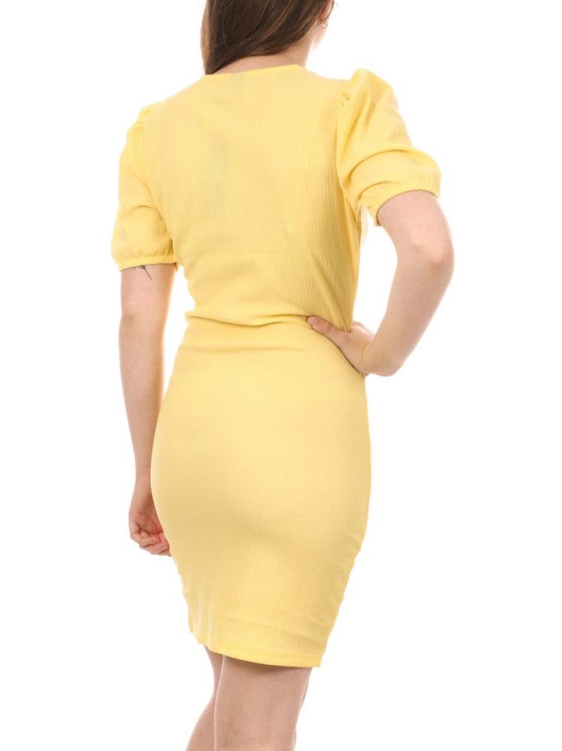 Robe tulipe femme vero moda elisa Jaune - Kiabi