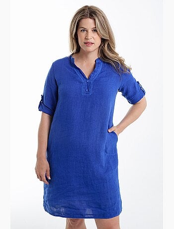 Robe tunique en lin unie PAPRIKA