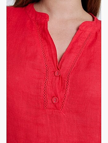 Robe tunique en lin unie PAPRIKA
