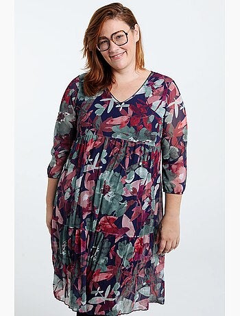 Robe tunique en résille froissée PAPRIKA