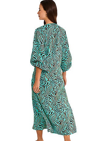 Robe tunique longue de plage manches mi-longues UTOPIA