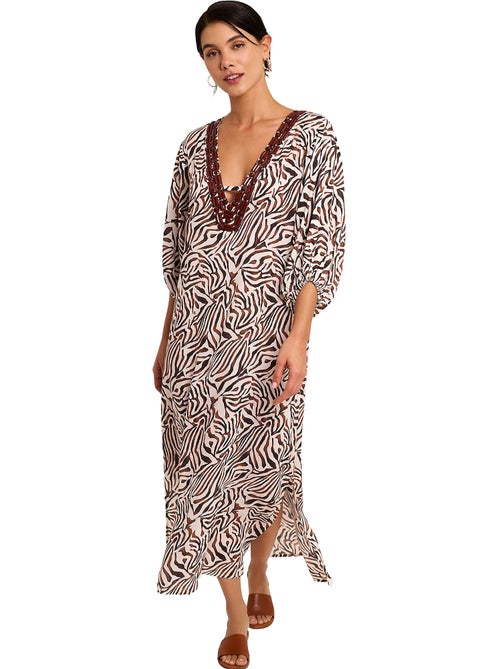 Robe tunique longue de plage manches mi-longues UTOPIA - Kiabi