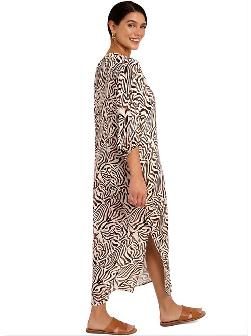 Robe tunique longue de plage manches mi-longues UTOPIA - Kiabi